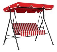 Outsunny - Balancín de jardín (3 plazas, inclinación, ajustable, cojines de asiento y respaldo, 1,72 x 1,1 x 1,53 cm, acero negro, poliéster, color rojo
