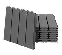Outsunny Baldosas Cuadradas para Suelos 9 Piezas 30x30 cm Gris Oscuro