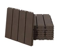 Outsunny Baldosas Cuadradas para Suelos Antideslizantes Exteriores Interiores Paquete de 9 Piezas 0.81 m² 30x30 cm Marrón