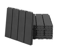 Outsunny baldosas cuadradas para suelos antideslizantes exteriores interiores paquete de 9 piezas 0.81 m² 30x30 cm gris oscuro 2 cm