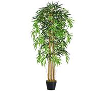 Outsunny Bambú Artificial 150cm con Maceta Árbol Realista Ø18x150 cm Verde