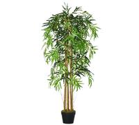 Outsunny Bambú Artificial con Maceta Planta de Hojas Realistas Decorativa