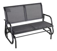 Outsunny Banco Balancín de 2 Plazas Silla Mecedora de Jardín Tubo de Metal y Tela Texteline Transpirable para Exterior Carga Máx. 200 kg 120x70x85 cm Gris Gray 120x70x85cm