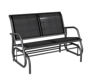 Outsunny Banco Balancín Jardín Columpio de 2 Plazas Estable Tubo Metal 120x70x85