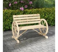 Outsunny Banco de jardín 105.5x56x79 cm madera natural Madera Natural