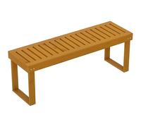Outsunny Banco de Jardín de Madera de 2 Plazas Asiento de Lamas 120x34x43cm Teca
