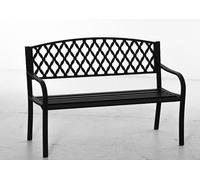 Outsunny Banco de Jardín de 2 Plazas con Respaldo 128x58,5x89 cm Negro
