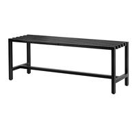Outsunny - Banco de Jardín de 2 Plazas de Acero Galvanizado, Asiento con Lamas, sin Respaldo, para Patio, Balcón, Parque, Terraza, Capacidad 240 kg, 117 x 36 x 44 cm, Color Negro
