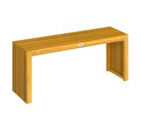 Outsunny banco de jardín de madera, 110 cm, banco exterior rústico de 2 plazas con asiento de listones, carga 240 kg, para patio, porche, parque, balcón, natural