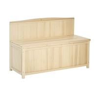 Outsunny Banco de Jardín de Madera Banco de Exterior 115x45x75 cm Natural