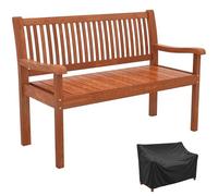 Outsunny Banco de Jardín de Metal de 2 Plazas 127x58x82 cm Negro/Marrón Claro marrón