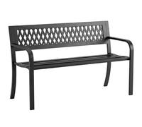 Outsunny Banco de Jardín Exterior de 2 Plazas Acero 119x50x75 cm Negro