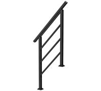 Outsunny Barandilla de Escalera 95 cm Pasamanos para Escalera con Kit de Instalación Ángulo Ajustable para 1-3 Escalones Negro