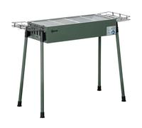 Outsunny Barbacoa de Carbón 2 Parrillas Portátil 94x39x70 cm Verde Oliva