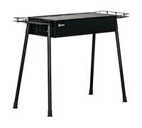 Outsunny Barbacoa de carbón portátil – 2 parrillas acero inox, 2 especieros, 94x39x70 cm negro