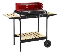 Outsunny Barbacoa de Carbón con Ruedas Parrilla Ajustable en Altura rojo
