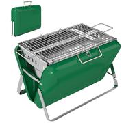 Outsunny Barbacoa de carbón plegable, barbacoa portátil, asa y patas plegables, para jardín, terraza, camping, verde Aosom España