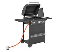 Barbacoa De Gas De Acero Abs 123x58x98 Cm-outsunny. Negro