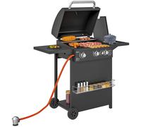 Barbacoa De Gas De Acero Abs 123x58x98 Cm-outsunny. Negro