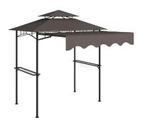 Outsunny barbacoa gazebo 242x149x248 cm repelente al agua ignífugo jardín gazebo con techo de doble capa bastidores laterales, UV 30+ jardín gazebo, barbacoa gazebo, carpa de jardín para jardín picnic