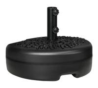 Outsunny Base de Pared para Sombrilla Ø38/48 mm Soporte Semicircular Parasol Rellenable Arena 21 kg Agua 18 kg Negro Aosom España