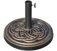 Outsunny Base de Sombrilla de Jardín Peso Neto 12 kg Soporte de Parasol Redondo Apto para Postes de 38mm/48mm Resina y Acero para Terraza Patio