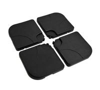 Outsunny Base de Sombrilla o Pie para Parasol tipo Soporte de 4 piezas de plástico 100x100x7,5 cm Negro