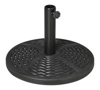 Outsunny Base de Sombrilla Redonda Soporte para Parasol con Relleno de Cemento Peso 9,5 kg para Poste de Parasol de Ø38/48 mm Negro