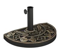 Outsunny Base de sombrilla semicircular 9 kg resina Ø3,8/Ø4,8 cm 50x31x32 cm Bronce