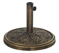 Outsunny Base para Sombrilla con Diseño Retro Flor De Loto Peso 12 kg para Jardín Patio Terraza Ø46x33 cm Color Bronce