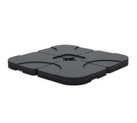 Outsunny Base para Sombrilla de 4 Piezas 100x100x7,5 cm Negro | Soporte para Parasol de HDPE, Rellenable con Agua 15 kg o Arena 18 kg, Jardín Patio Terraza