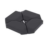 Outsunny base para sombrilla de 4 piezas, para cantilever y de doble cara, soporte para parasol de hdpe rellenable con agua 77 kg o arena 100 kg, para jardín, patio, terraza, negro 9 cm