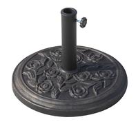 Outsunny Base para Sombrilla de Jardín de 9 kg Soporte de Parasol Redondo de Resina para Postes de 38mm/48mm Ø45,5x31 cm Bronce