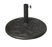 Outsunny base para sombrilla de jardín peso neto 19 kg soporte de parasol apto para mástil de 38mm/48mm resina para terraza patio exterior ø54,5x34 cm bronce