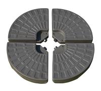 Outsunny Base para Sombrilla en 4 Partes Rellenable de Arena y Agua Desmontable para Jardín Patio al Aire Libre 100x100x10,5 cm Café