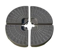 Outsunny Base para Sombrilla en 4 Partes Rellenable de Arena y Agua Desmontable para Jardín Patio al Aire Libre 100x100x10,5 cm Café