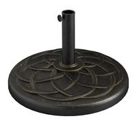 Outsunny Base para Sombrilla de Jardín Peso Neto 19 kg Soporte de Parasol Apto para Mástil de 38mm/48mm Resina para Terraza Patio Exterior Ø54,5x34 cm