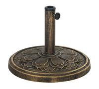 Outsunny base para sombrilla redonda soporte para parasol pie para sombrilla relleno de cemento peso 12 kg para jardín terraza bronce