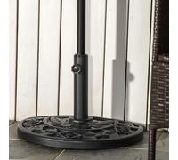 Outsunny Base para Sombrilla Semicircular Peso 9 kg Soporte Parasol de Jardín Apto para Mástil de 35mm/38mm/48mm Relleno de Cemento para Terraza Patio