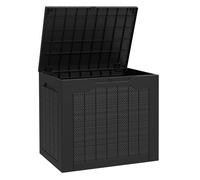Outsunny Baúl de Almacenaje Exterior 93L Arcón de Jardín Exterior Pequeño de Plástico Impermeable con 2 Asas Integradas y Soporte para Candado 56x41x50 cm Negro
