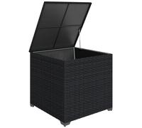 Outsunny Baúl de Almacenaje Exterior de Ratán Sintético de 253L, Arcón Exterior con Varilla Hidráulica, Forro con Cremallera y Marco de Acero, Carga 50 kg, para Jardín, Terraza, 72x72x70 cm, Negro
