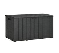 Outsunny Baúl de almacenamiento exterior 366 L Plástico de doble pared con ruedas y asas carga 100 kg