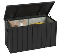 Outsunny Baúl de exterior 125.5x61.5x70 cm gris oscuro Gris Oscuro 125.5x61.5x70 cm