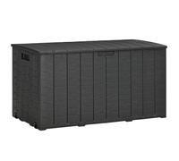 Outsunny Baúl de Exterior 366L Arcón para Jardín de Plástico de Doble Pared con Ruedas y Asas 122,4x62x64,5 cm Negro Aosom España