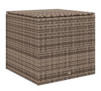Outsunny Baúl de Exterior de Ratán Sintético 75x75x70 cm Arcón de Almacenaje con Varilla Hidráulica y Marco de Acero Carga 50 kg Caqui