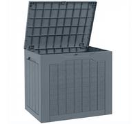 Outsunny Baúl de Jardín con Asas, Contenedor para Herramientas Impermeable, 56x41x50 cm, Gris claro