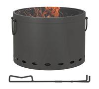 Outsunny Brasero de Madera sin Humo de Ø38cm con Asa, Brasero con Atizador y Protector contra Chispas, Brasero de Mesa para jardín, Picnic, Metal Gris Oscuro Dark gray Ø38 x 27h cm