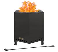 Outsunny Brasero de Mesa sin Humo con Atizador, Brasero para jardín, Camping, Patio, Metal, Negro Black 45l x 38.8a x 46.5h cm