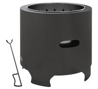Outsunny Brasero sin humo para exteriores, redondo y portátil de metal con atizador - diámetro 45 cm - Negro Aosom España
