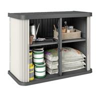 Outsunny - Caja de almacenamiento exterior (480 L, 120,5 x 59,5 x 92 cm), color marrón claro